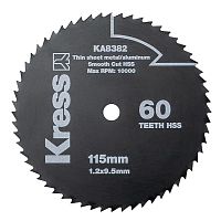  Диск KRESS 60T HSS KA8382 по металлу и алюминию 115х1,2х9,5 мм